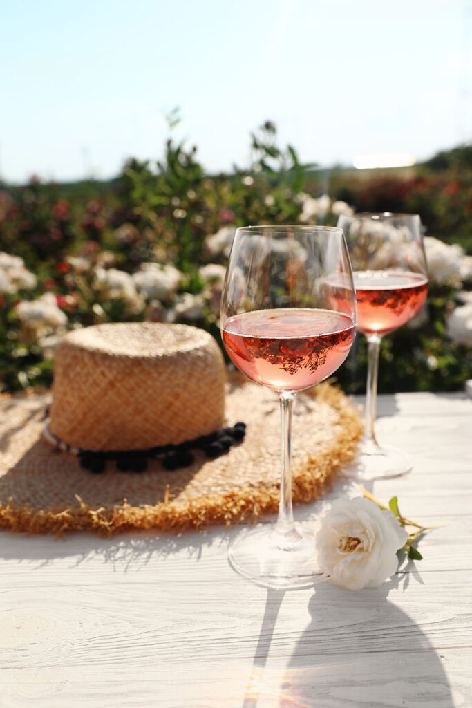 Verre de vin rosé libanais